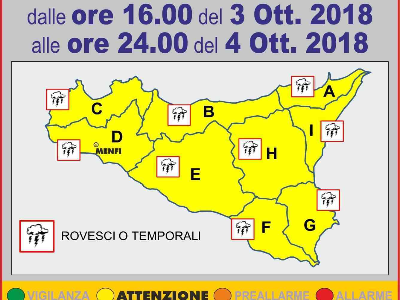 Immagine articolo: Allerta Meteo fino alle 24 di oggi. Rischio idrogeologico e idraulico