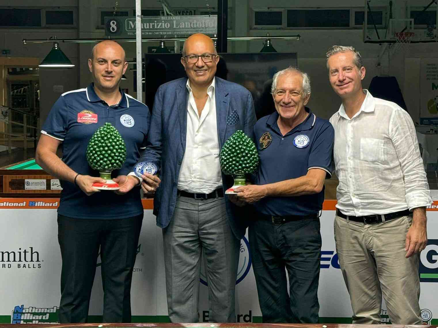 Immagine articolo: Il menfitano Gaetano Romeo è campione italiano di biliardo, nella specialità biathlon team carambola/5 birilli