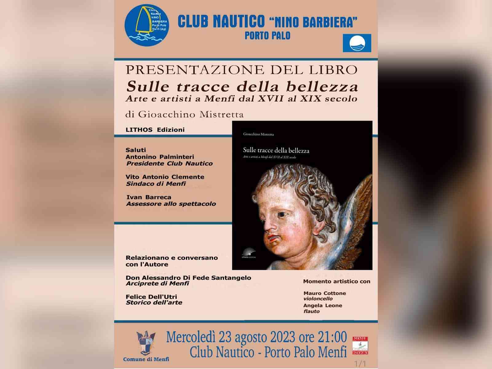 Immagine articolo: Menfi. Domani la presentazione del libro di Gioacchino Mistretta: “Sulle Tracce della bellezza arte e artisti Menfi dal XVII al XIX secolo”