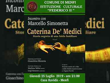 Immagine articolo: Menfi, giovedì incontro con Marcello Simonetta, autore del libro “Caterina De’ Medici storia segreta di una faida familiare”
