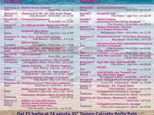 Immagine articolo: Menfi, “Estateinsieme 2018”: pubblicato il calendario dell'Estate Menfitana. Le date e gli appuntamenti