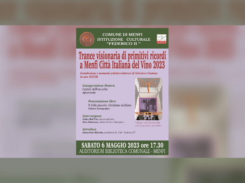Immagine articolo: Menfi, domani un pomeriggio tra arte, pittura e letteratura presso la Biblioteca Comunale
