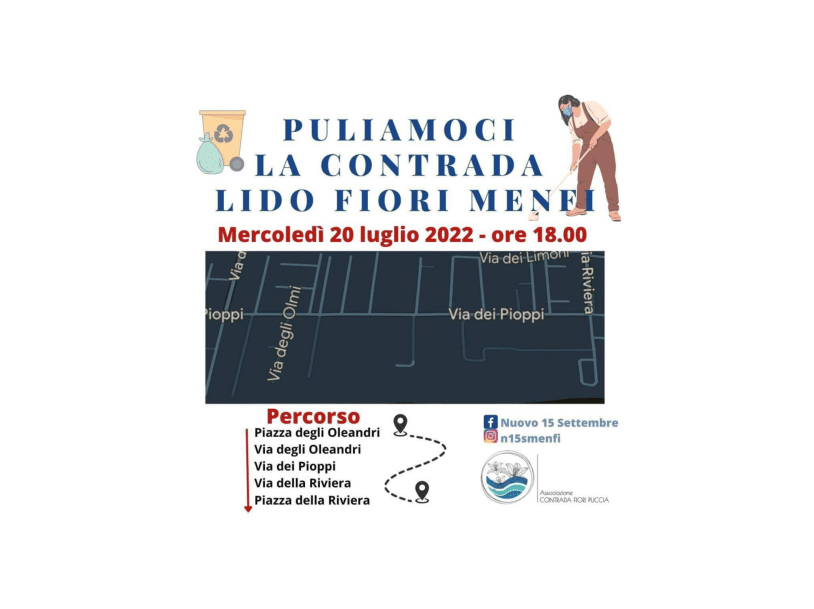Immagine articolo: Menfi, Associazioni in azione mercoledì 20 Luglio per evento “Puliamoci la contrada Lido Fiori“