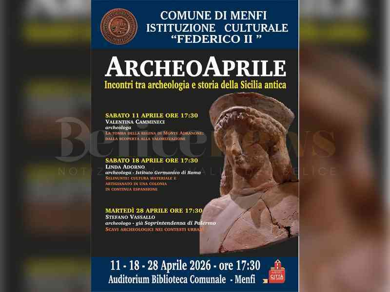 Immagine articolo: Al via la terza edizione di ArcheoAprile: tre incontri a Menfi sulle nuove scoperte della Sicilia antica