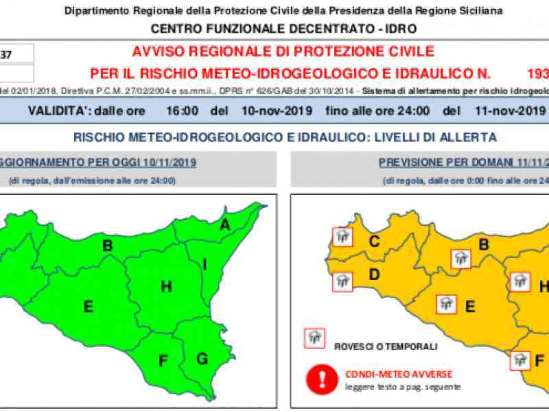 Immagine articolo: Allerta meteo arancione. Sindaco Mauceri ordina chiusura delle scuole per domani