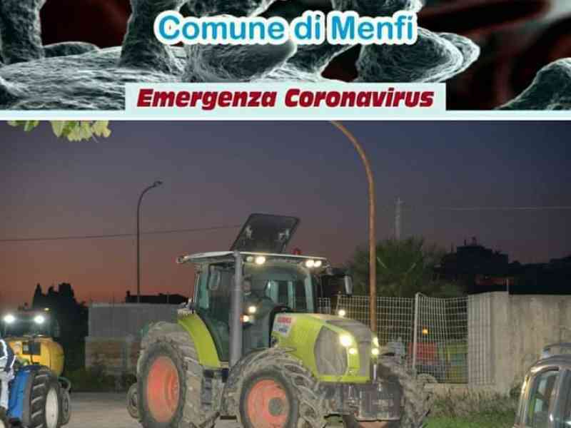 Immagine articolo: Agricoltori di nuovo in azione a Menfi per effettuare un intervento di sanificazione e disinfezione del territorio