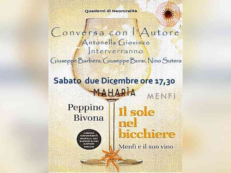 Immagine articolo: Menfi. Sabato la presentazione del libro di Peppino Bivona “Il sole nel Bicchiere“
