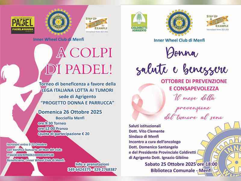 Immagine articolo: Ottobre Rosa a Menfi: l’Inner Wheel Club promuove un weekend di prevenzione e solidarietà