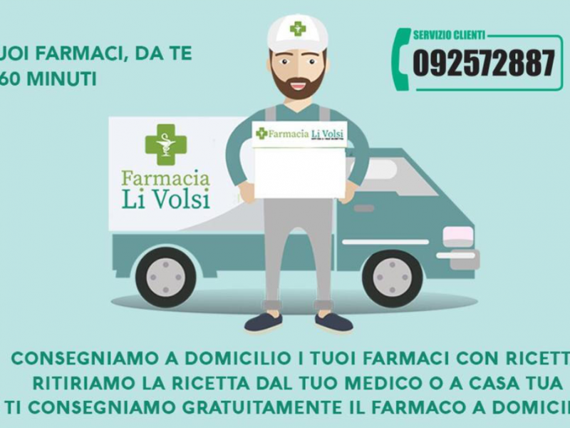 Immagine articolo: Menfi la Farmacia Li Volsi consegnerà gratuitamente i farmaci a domicilio. Ecco il numero da chiamare