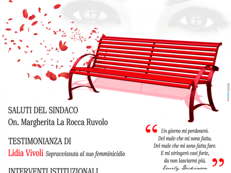 Immagine articolo: Violenza contro le donne, martedì inaugurazione della panchina rossa in Piazza della Repubblica a Montevago