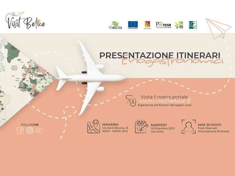 Immagine articolo: Il Club di Prodotto Terre della Valle del Belice presenta gli ITINERARI ENOGRASTRONOMICI della Valle del Belice