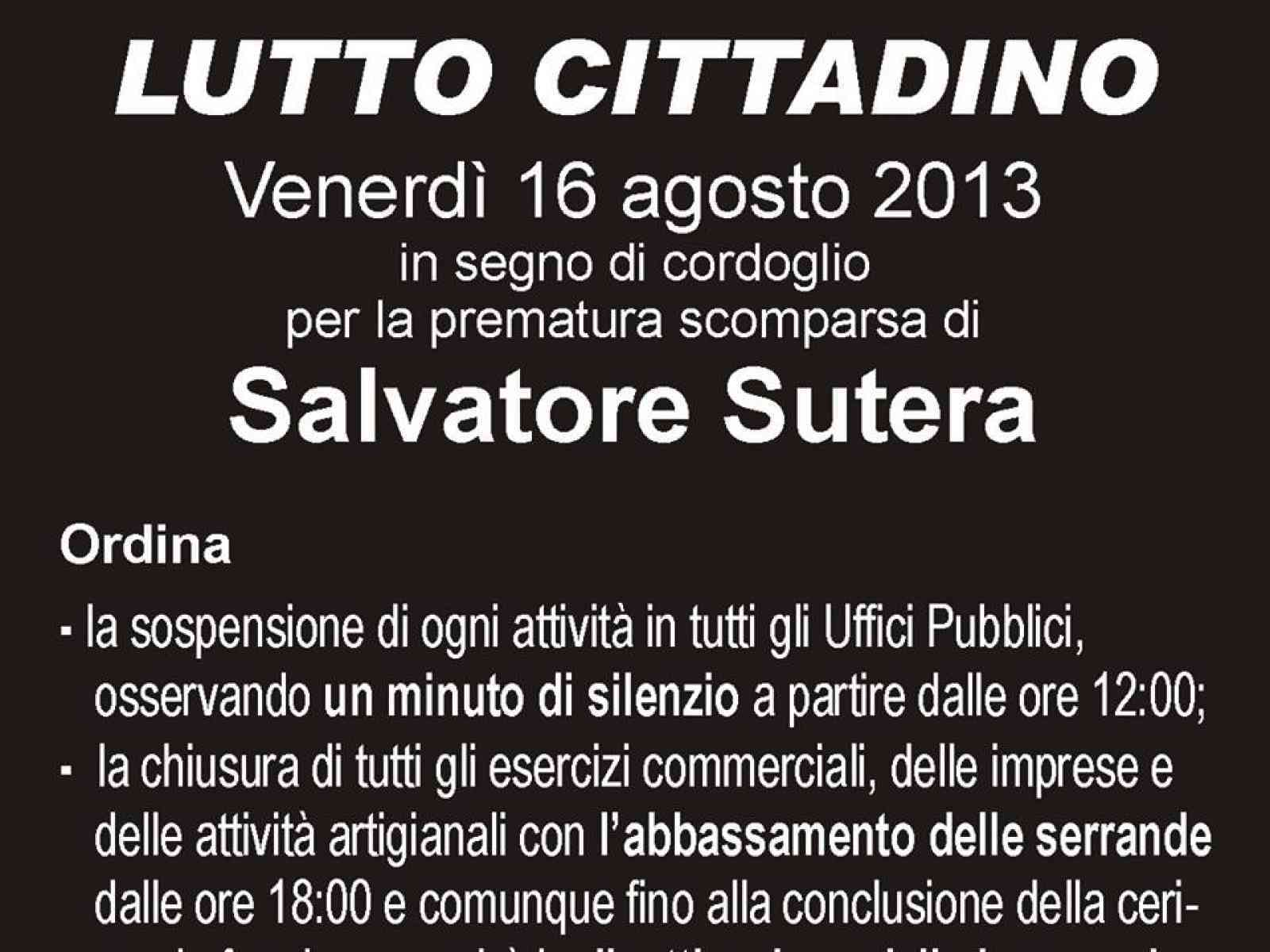 Il sindaco Lotà dichiara il lutto cittadino
