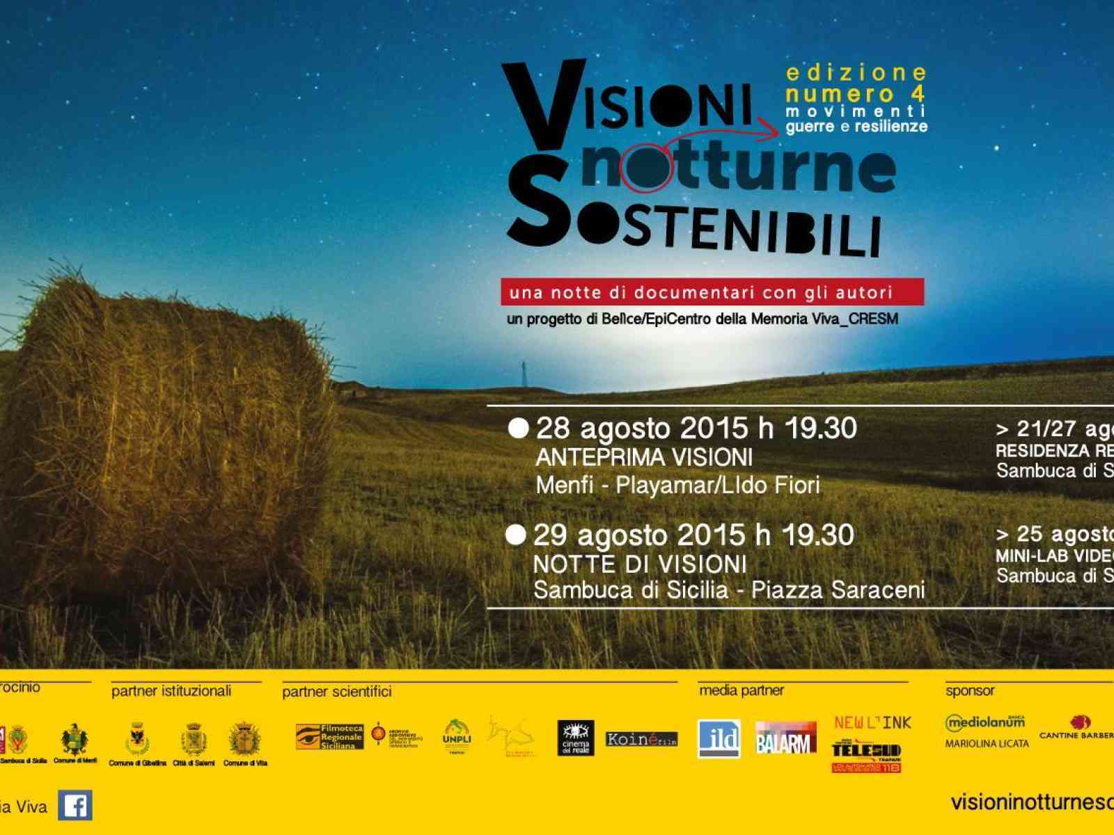 Menfi. Visioni Notturne Sostenibili. Il 28 agosto a Lido Fiori documentari ed arte