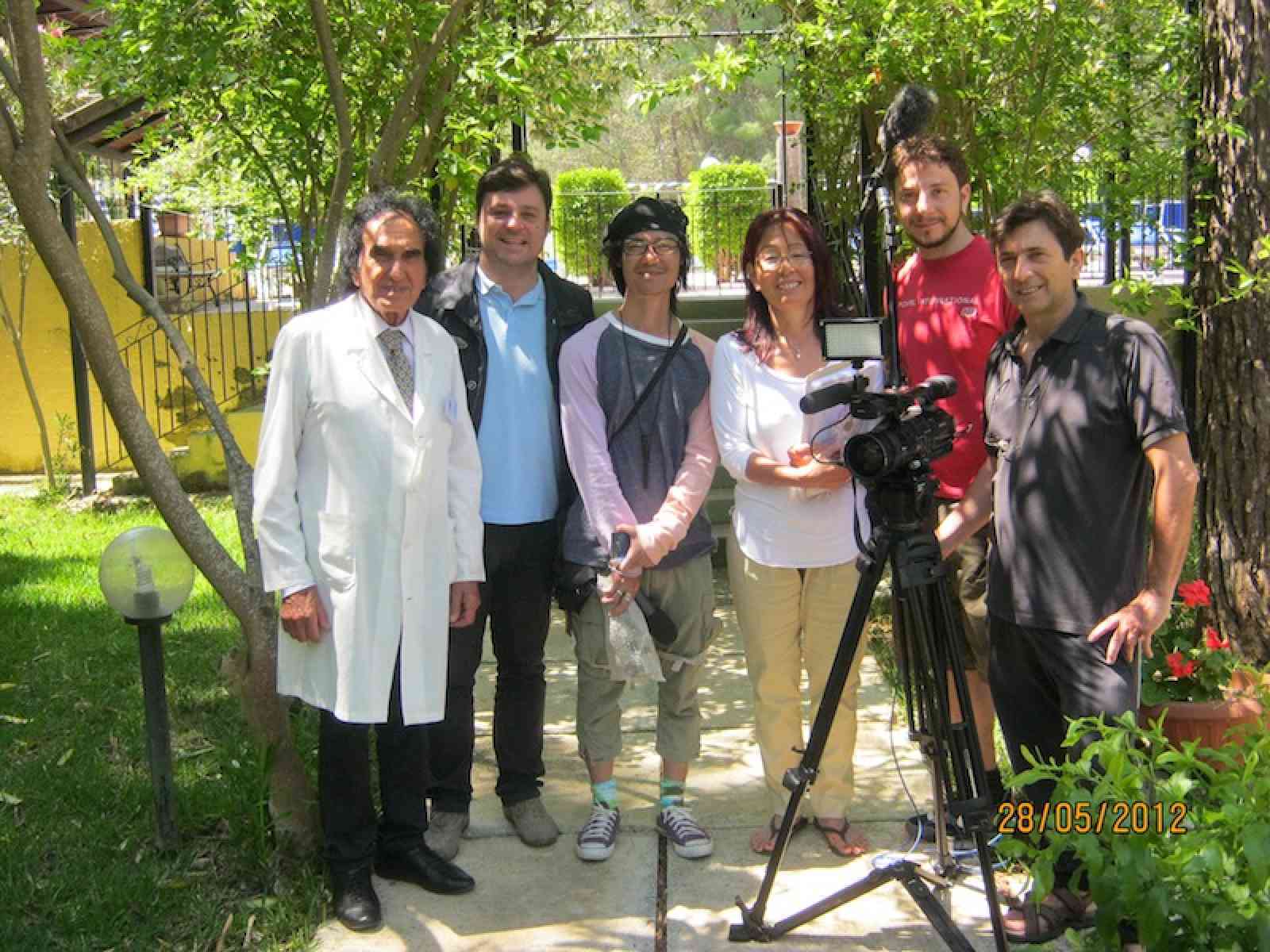 TV satellitare giapponese in visita alle Terme Acqua Pia