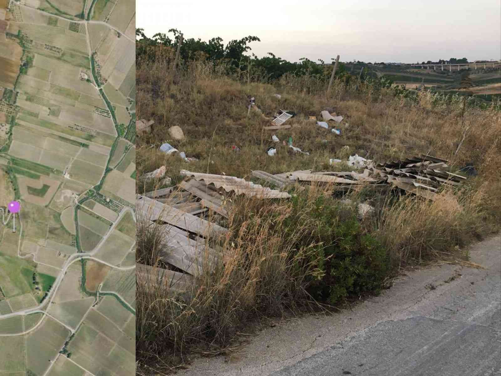 Menfi. Un cumulo di eternit a cielo aperto per la strada verso Porto Palo