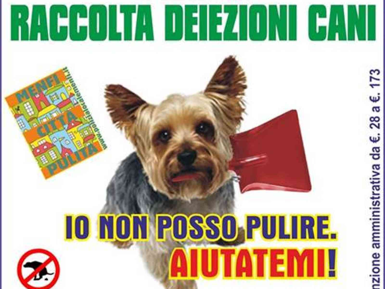 Da lunedi scatta l'obbligo di raccolta delle deiezioni dei cani