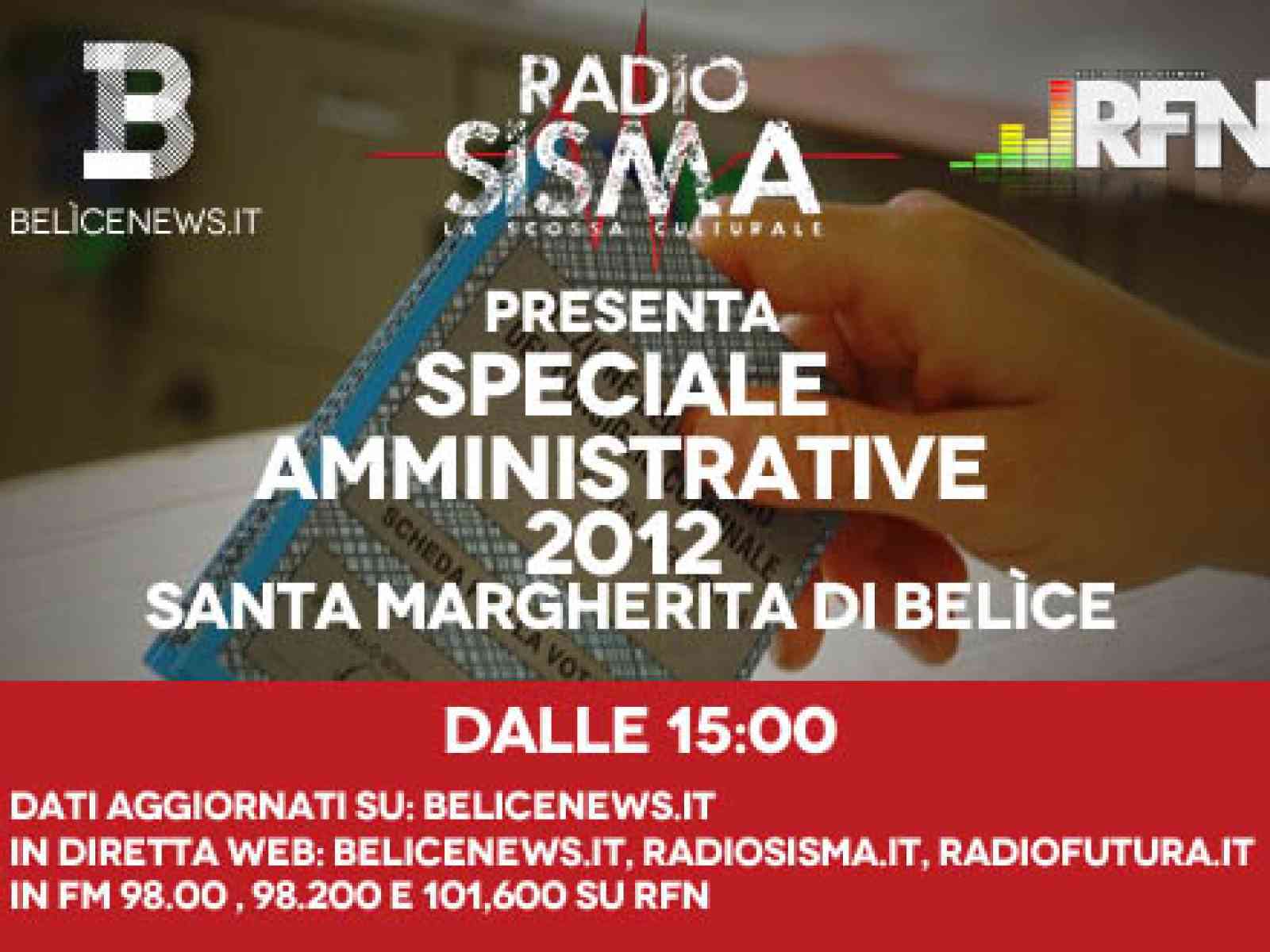 Il primo “Speciale Elezioni 2.0“ di Belicenews. Segui lo spoglio minuto per minuto