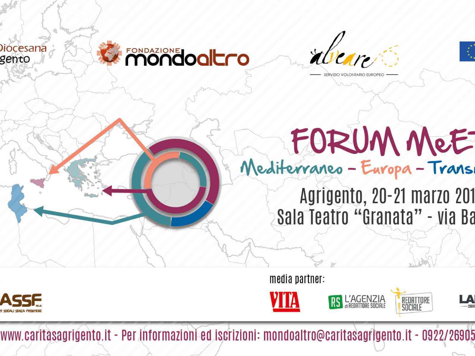 Forum MeET: cooperazione nel Mediterraneo e progettazione europea. A Marzo ad Agrigento