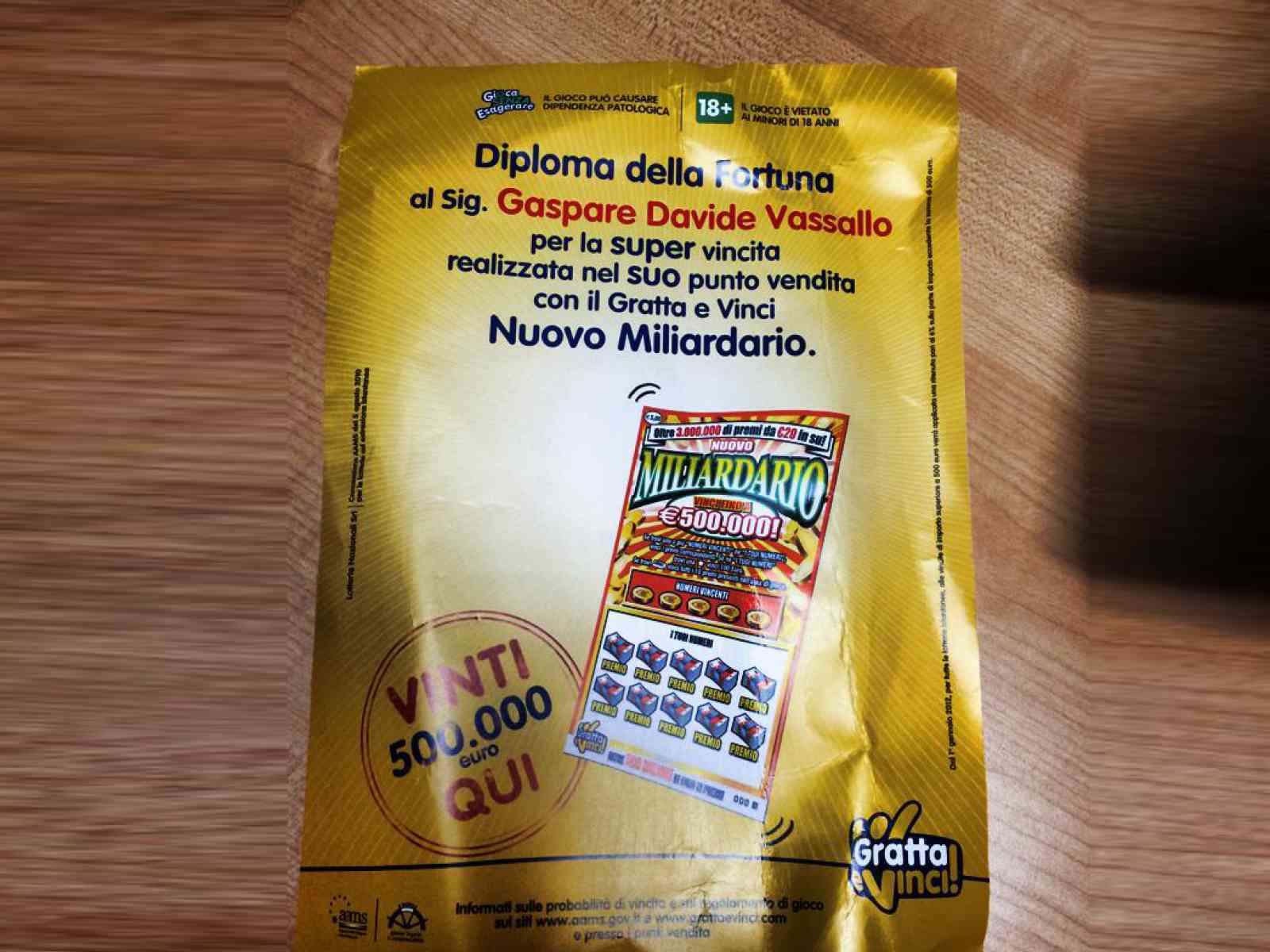Santa Margherita. Vinti 500 mila euro con gratta e vinci, chi sarà il vincitore?