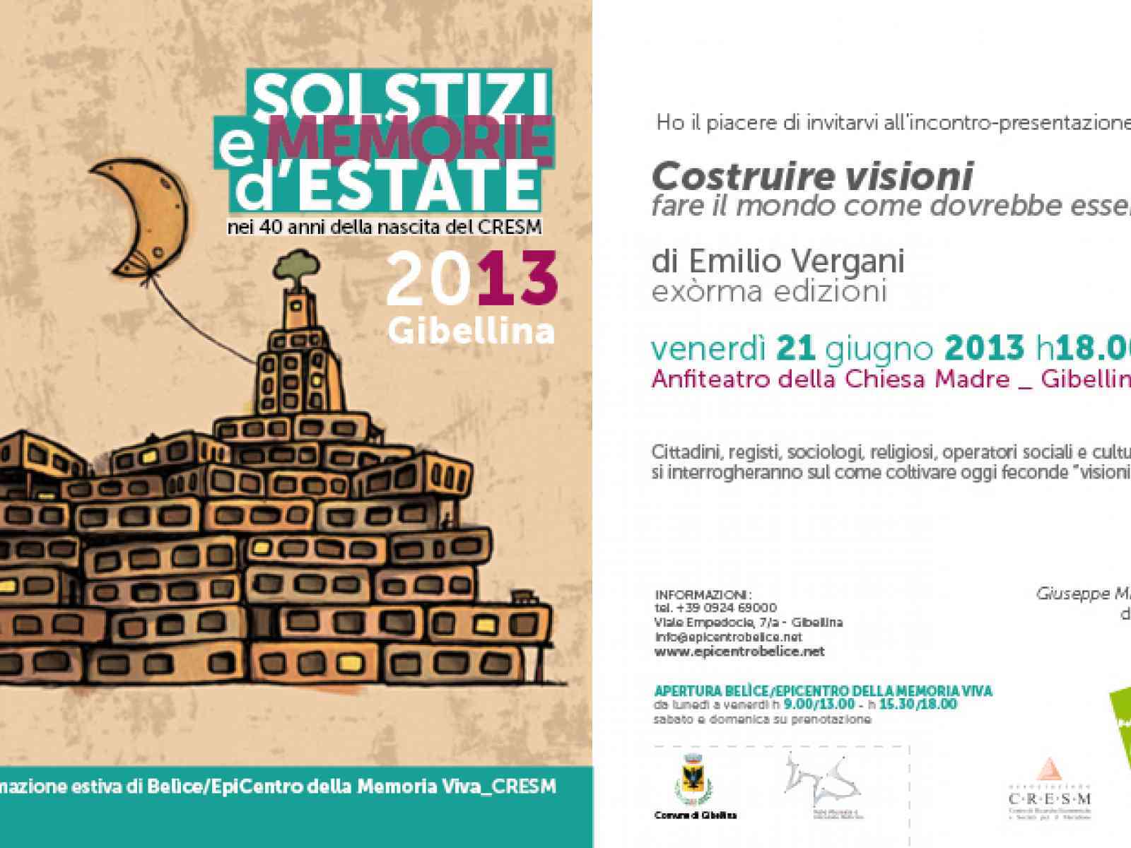 Gibellina. Il 21 Giugno al via la rassegna estiva “Solstizi e Momorie d'Estate 2013“