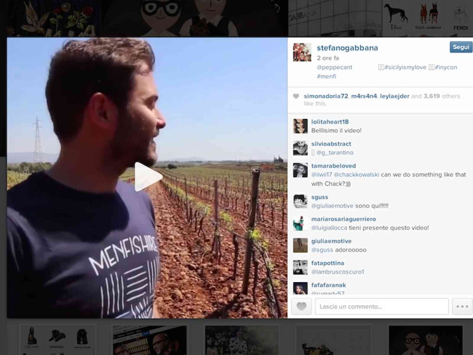 Menfi, il video virale di Inycon finisce sulla bacheca Instagram di Stefano Gabbana