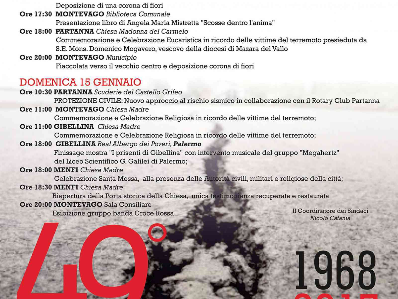 49 anni dal terremoto. Fitto programma di manifestazioni nel Belìce