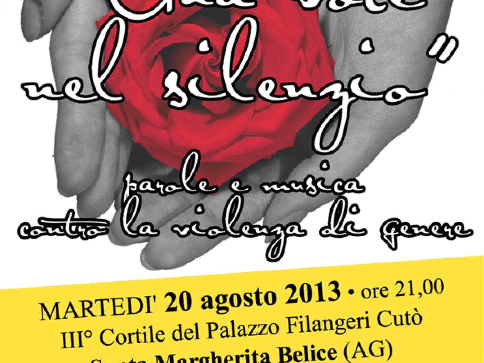 Il 20 Agosto “Una voce nel silenzio“, manifestazione contro la violenza di genere