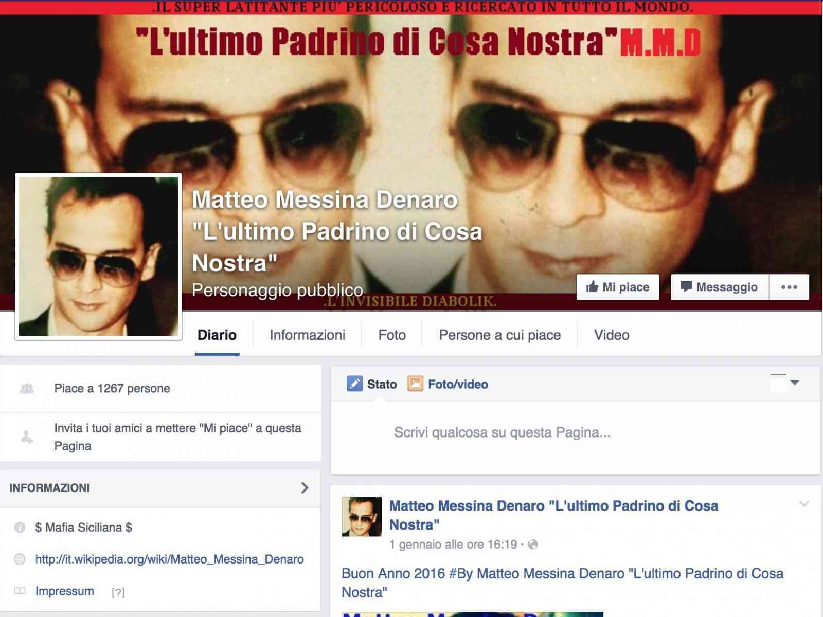 Più di 1200 “Mi Piace“ per una pagina Facebook inneggiante a Messina Denaro