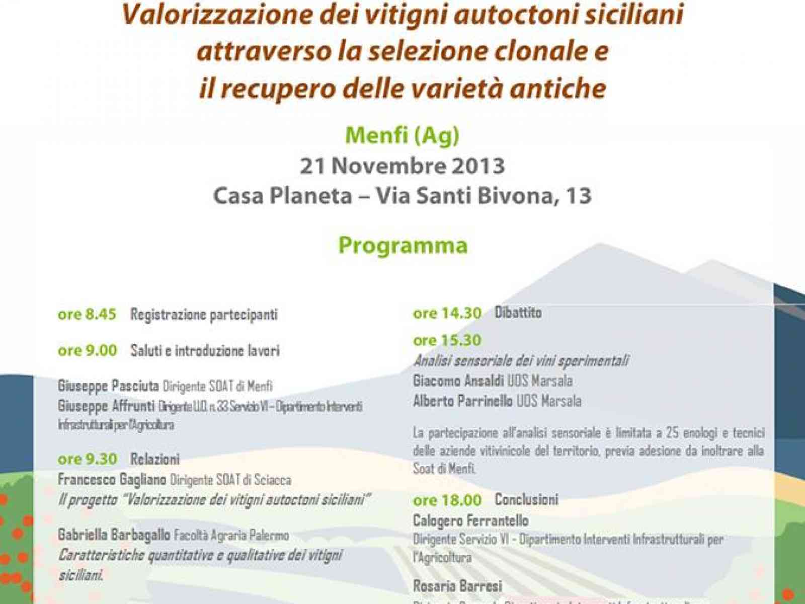 Menfi. Giornata informativa su valorizzazione vitigni autoctoni e recupero varietà antiche