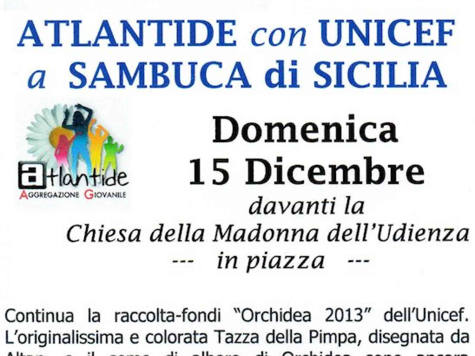 Sambuca. Aggregazione Atlantide. Domani continua raccolta fondi UNICEF