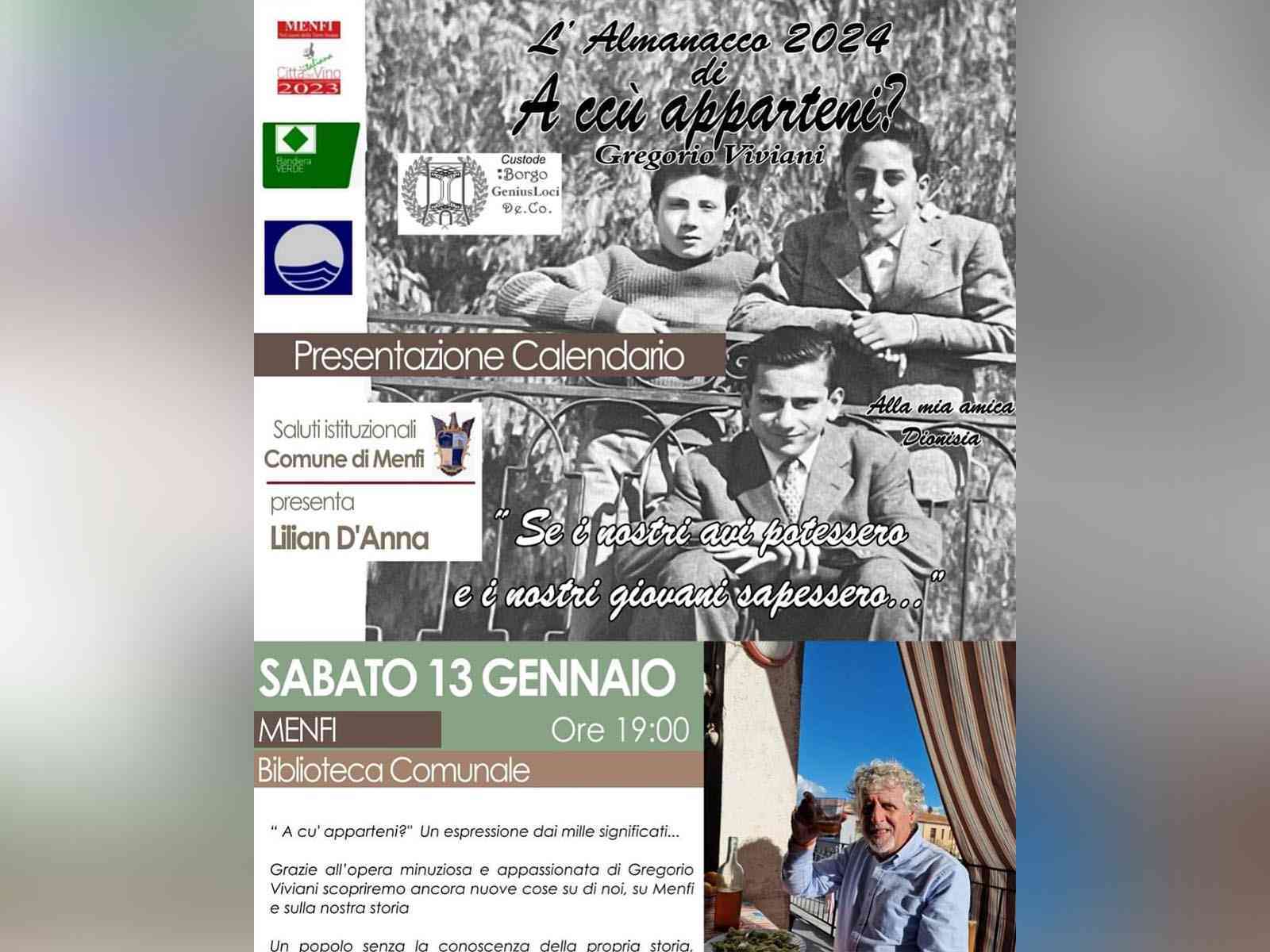 Immagine articolo: Menfi. Oggi alle 19 la presentazione dello storico almanacco “A ccu apparteni“