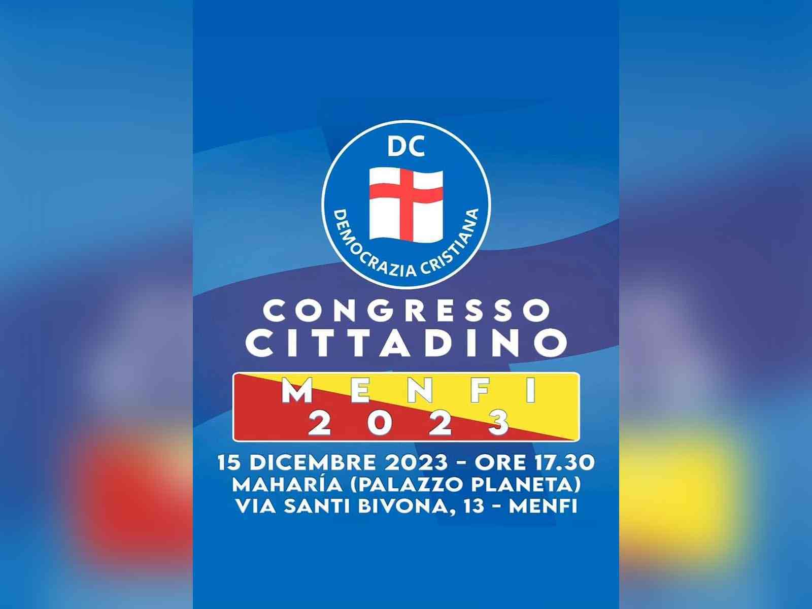 Immagine articolo: Menfi. Il 15 dicembre congresso cittadino della Democrazia Cristiana. Prevista l'elezione del segretario cittadino e dei componenti della segreteria