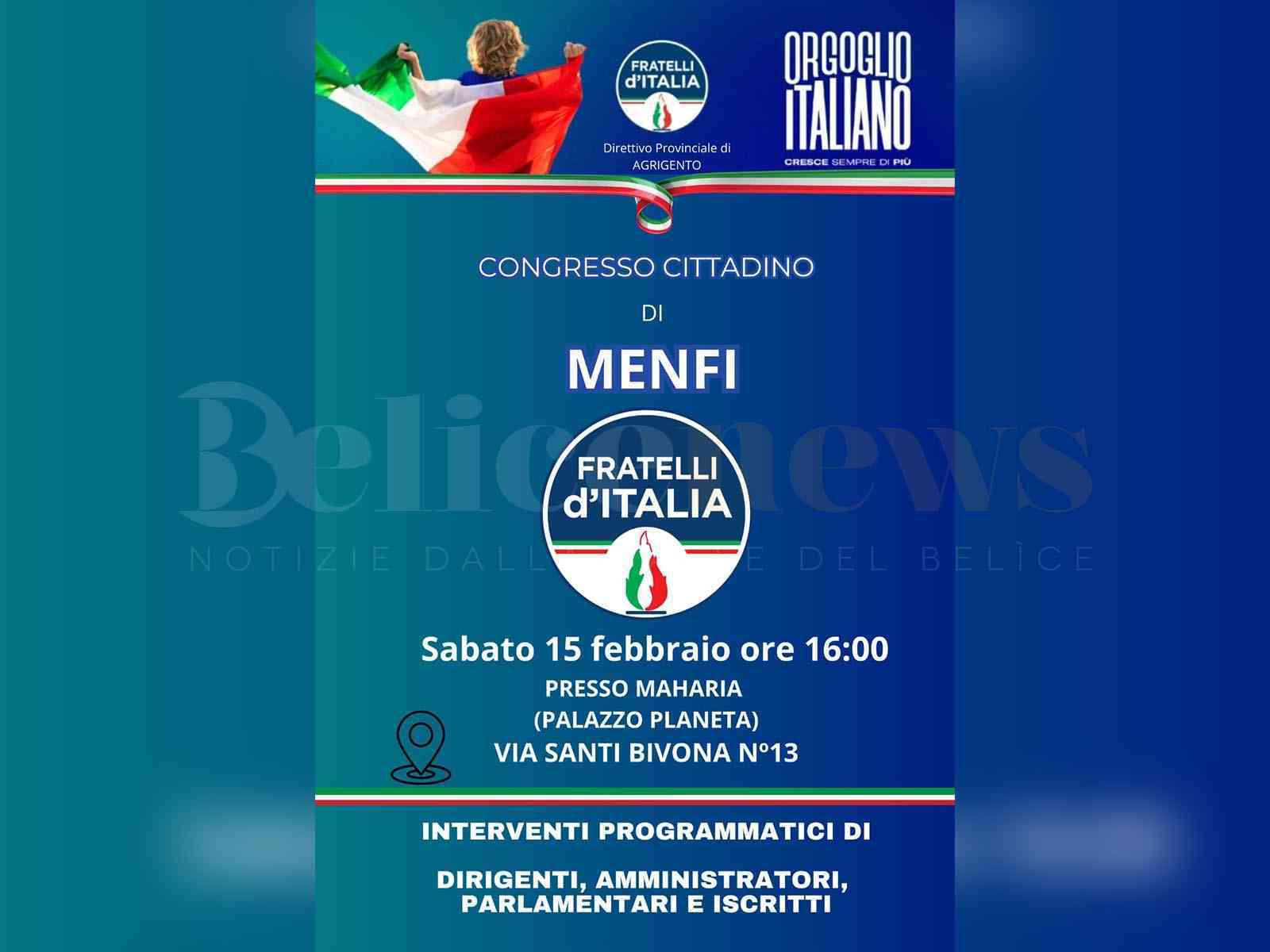 Immagine articolo: Menfi. Sabato, congresso cittadino di Fratelli d’Italia