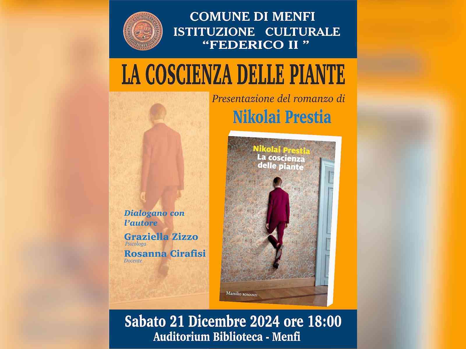 Immagine articolo: Menfi. Sabato la presentazione del libro “La coscienza delle piante” di Nikolai Prestia