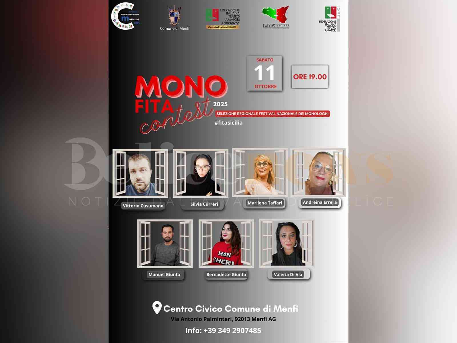 Immagine articolo: Due menfitani al concorso di monologhi teatrali “Mono Fita Sicilia Contest 2025“