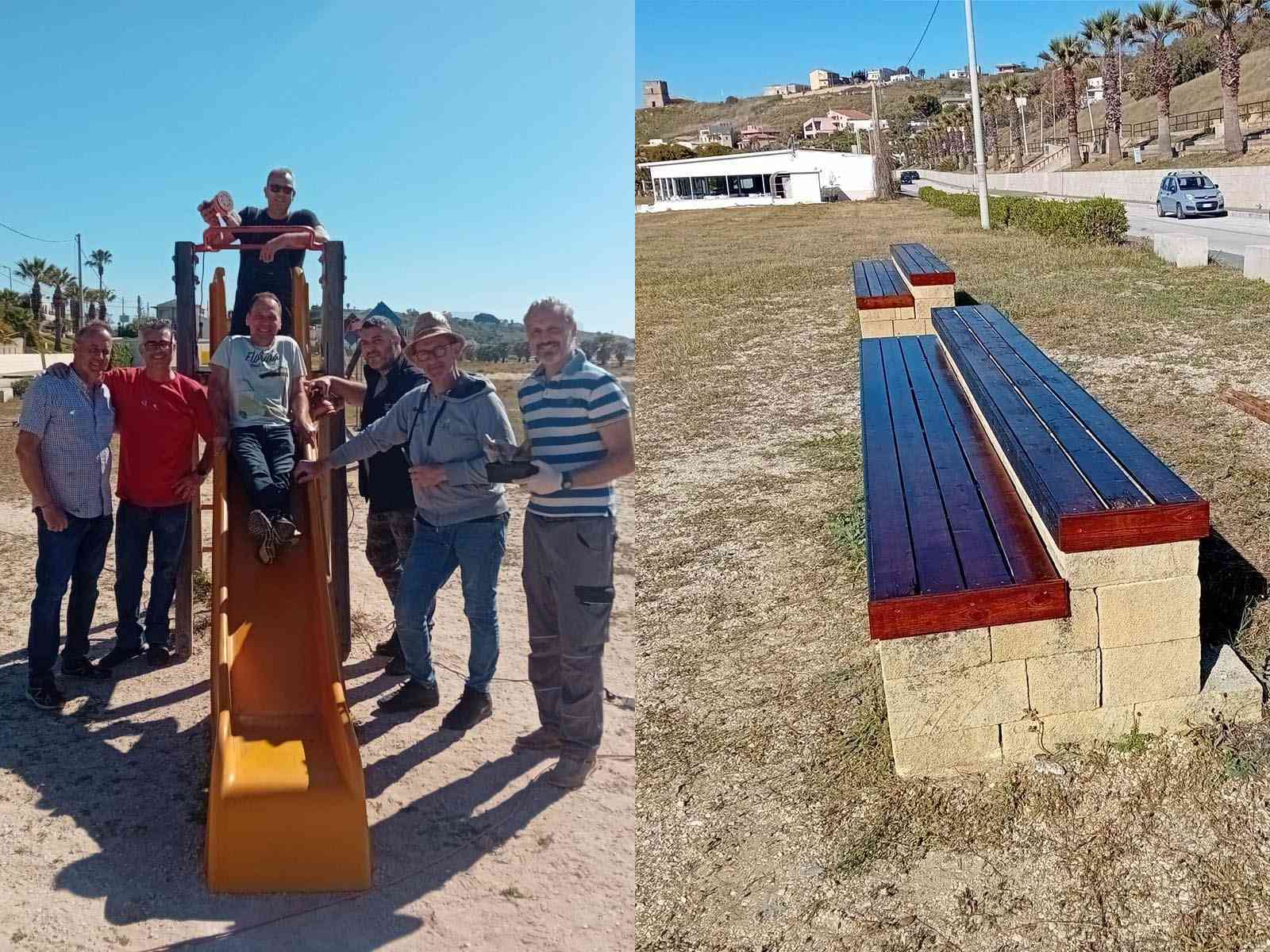 Immagine articolo: Menfi. Gruppo di volontari al lavoro per il ripristino del Parco Giochi di Porto Palo