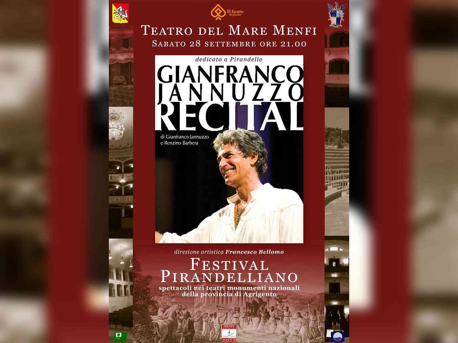 Immagine articolo: Menfi. Il Teatro del Mare ospita il Festival Pirandelliano. Il 28 un recital con Gianfranco Jannuzzo
