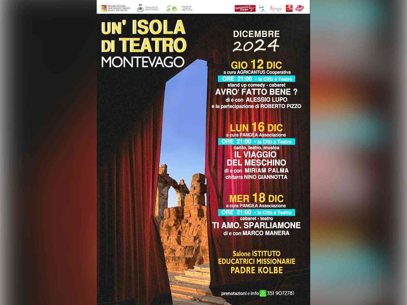 Immagine articolo: Montevago. “Un’isola di teatro”, 3 appuntamenti teatrali a partire da domani