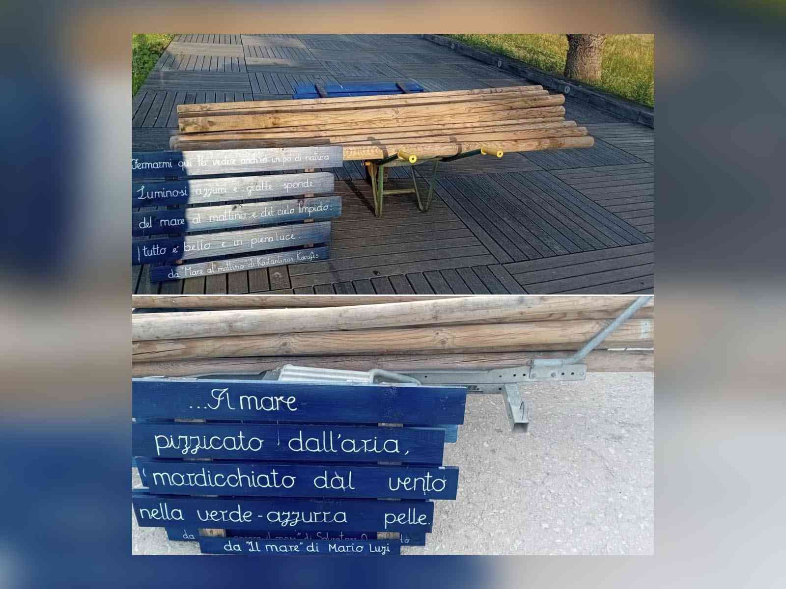 Immagine articolo: Menfi, danni alle installazioni poetiche: rimosse da Porto Palo
